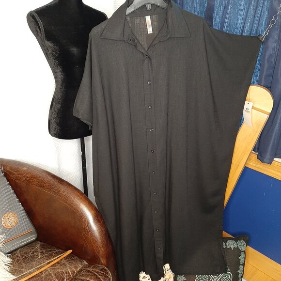 NWT!!  Mono B Linen Blend Shirtdress/Duster - Picture 2 of 12